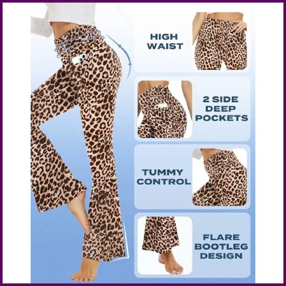 High Waist Flare Yoga Pants Soft Bootcut Leggings Tall Long - Picture 4 of 8